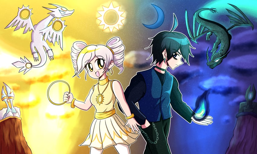 spotlight and blackout (spyro and 1 more) drawn by lfzdude