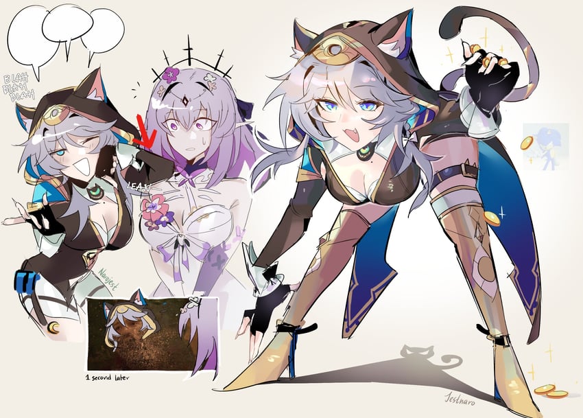 sonic the hedgehog, castorice, and cipher (honkai and 6 more) drawn by jestnaro