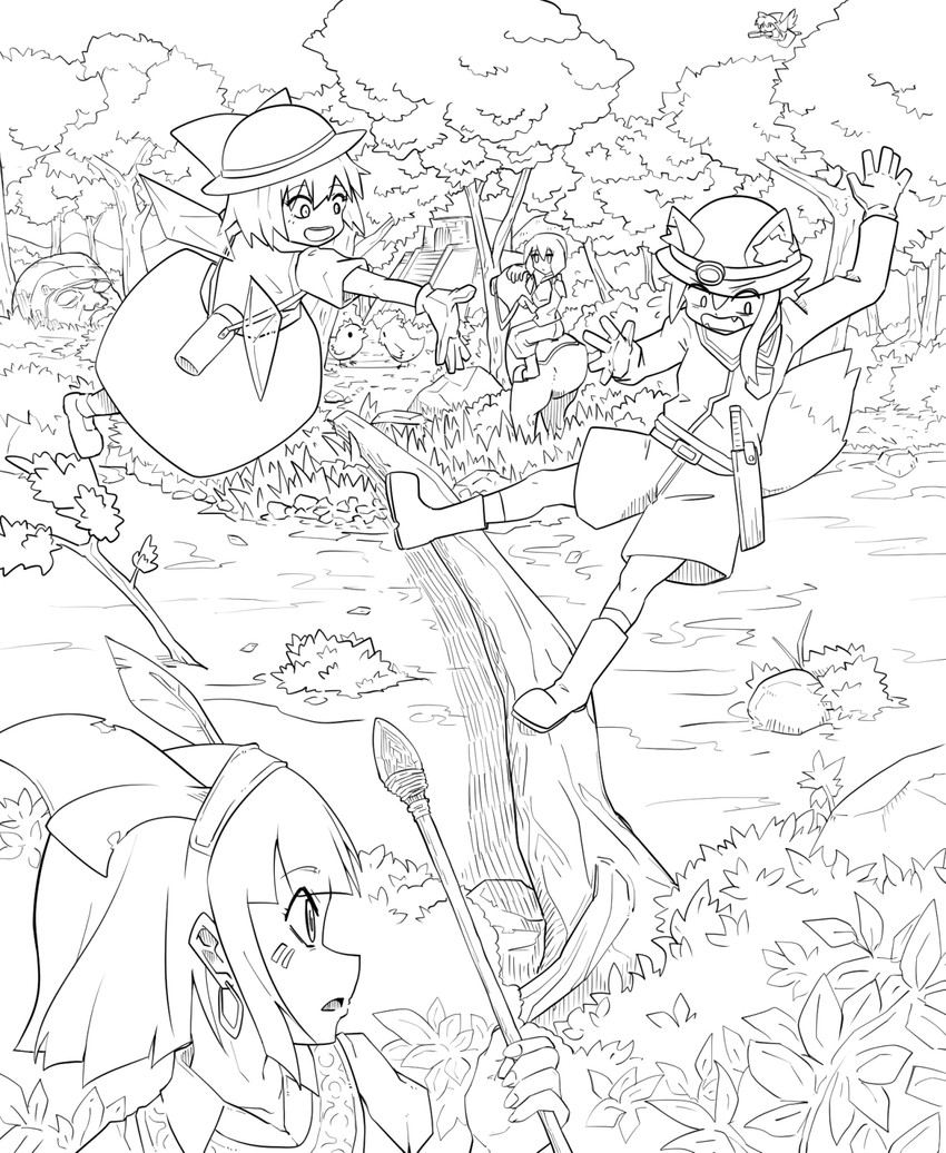 konpaku youmu, cirno, reiuji utsuho, miramikaru riran, nadeko, and 4 more (touhou and 2 more) drawn by yan_pai