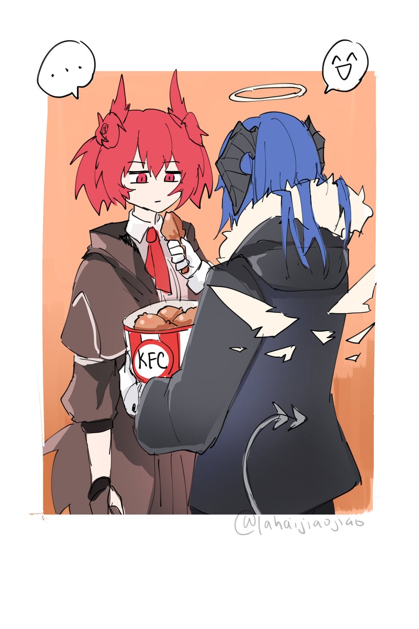 mostima and fiammetta (arknights and 1 more) drawn by lahaijiaojiao