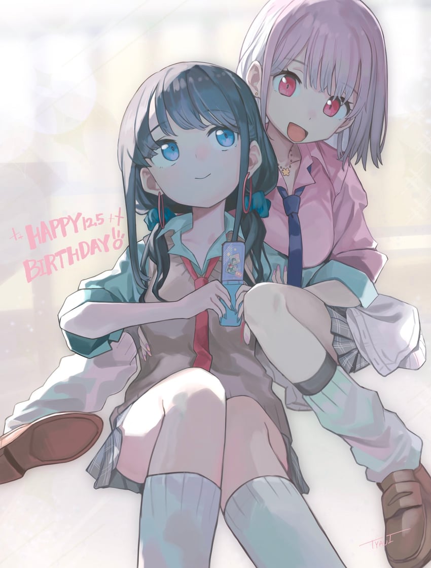 takarada rikka and shinjou akane (gridman universe) drawn by tyaui_(xjju4435)