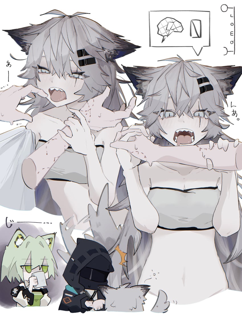 doctor, lappland, and kal'tsit (arknights) drawn by itoh_yamori