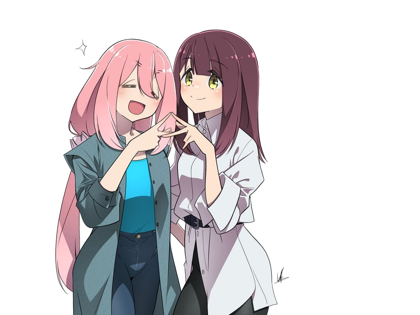 kagamihara nadeshiko and toki ayano (yurucamp) drawn by yas_(yosiyasuyasu)