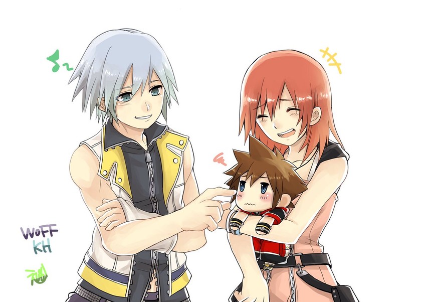 sora, kairi, and riku (kingdom hearts and 2 more) drawn by epikakh