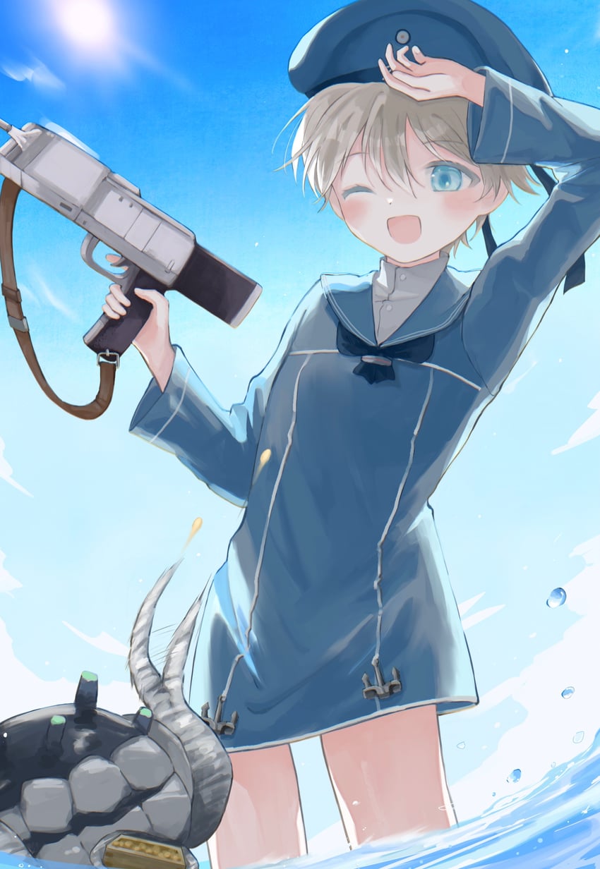 z1 leberecht maass and enemy naval mine (kantai collection) drawn by suihell