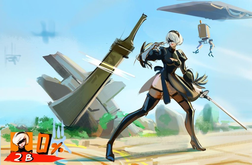 2b and pod (nier and 2 more) drawn by emmanuel_edeko