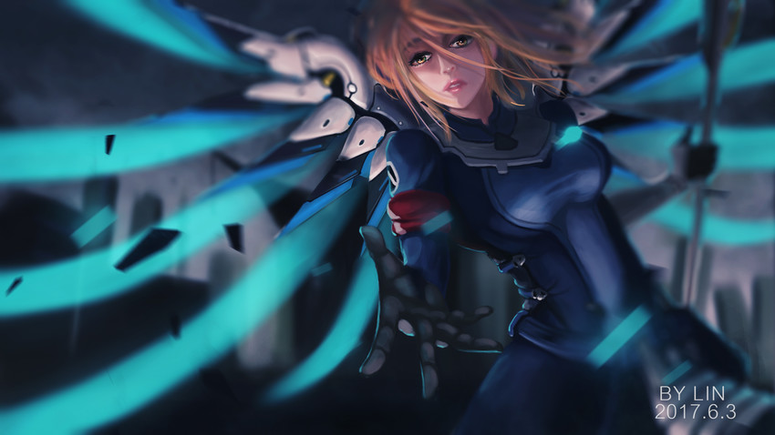 mercy and combat medic ziegler (overwatch and 1 more) drawn by linfg