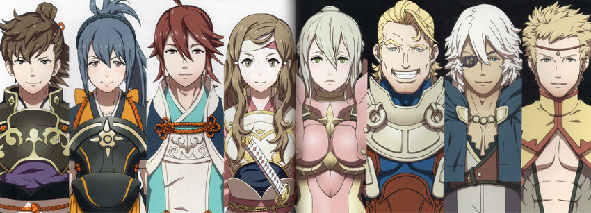 hana, niles, oboro, subaki, hinata, and 2 more (fire emblem and 1 more) drawn by kozaki_yuusuke