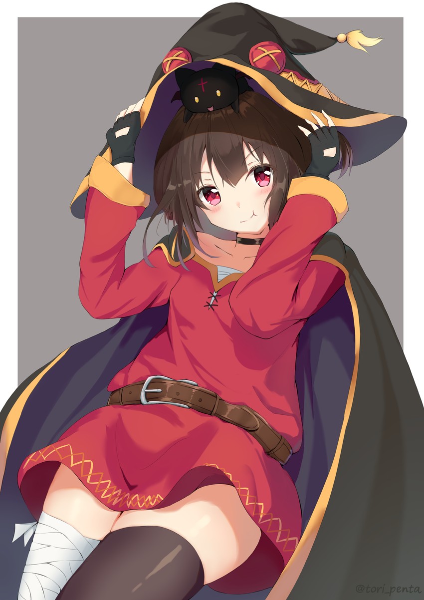 megumin and chomusuke (kono subarashii sekai ni shukufuku wo!) drawn by tori_penta