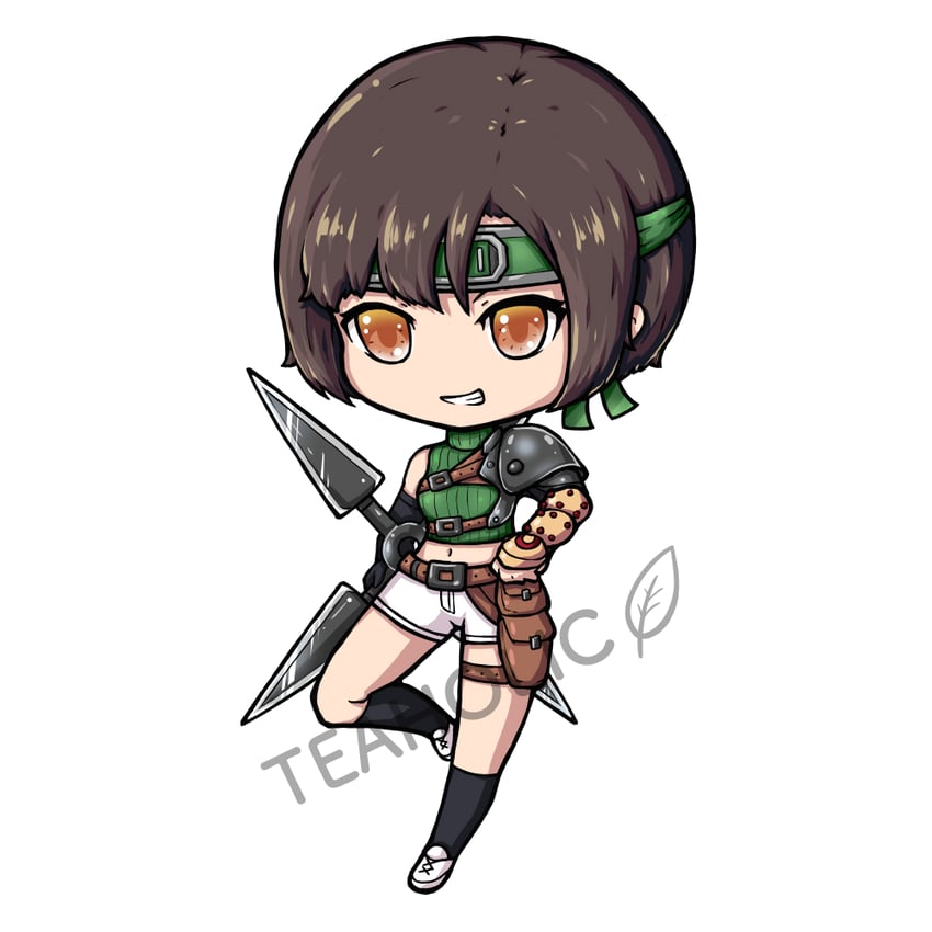 yuffie kisaragi (final fantasy and 3 more) drawn by teaholic