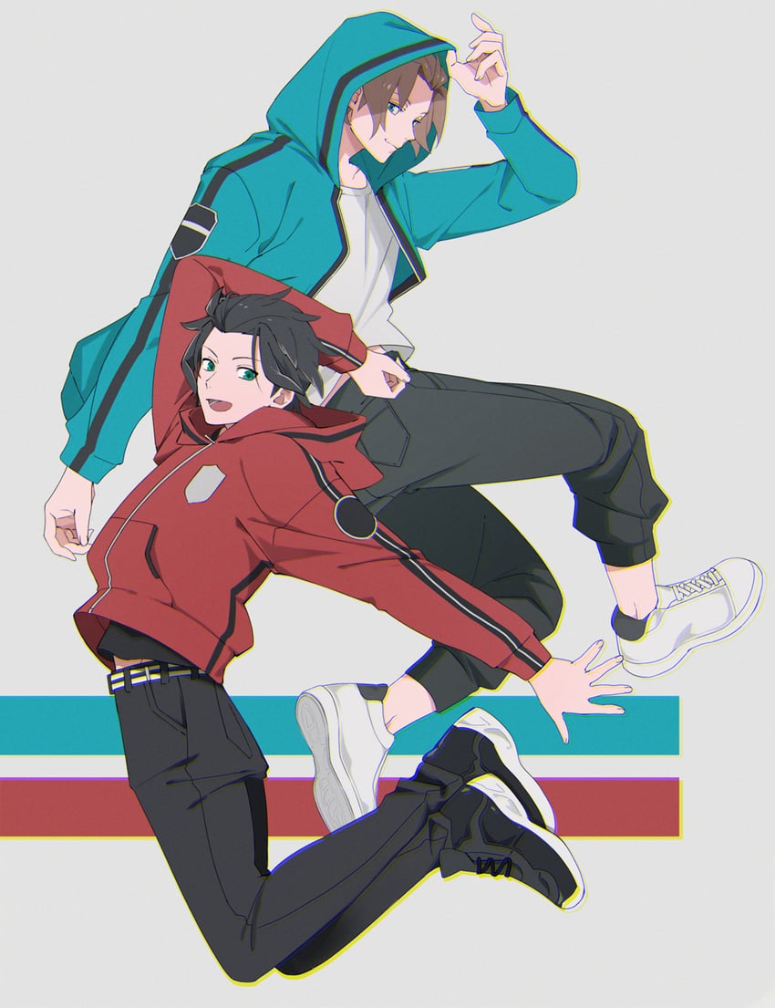 jin yuuichi and arashiyama jun (world trigger) drawn by yawai_tofu
