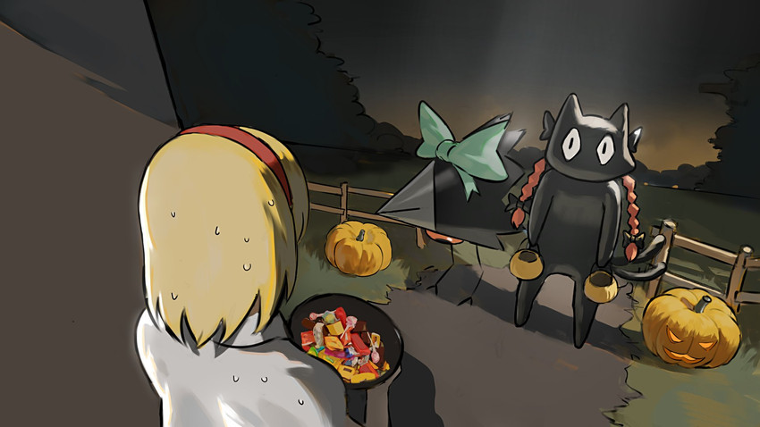 alice margatroid, kaenbyou rin, reiuji utsuho, sakamoto, and crow (touhou and 1 more) drawn by teasmacker