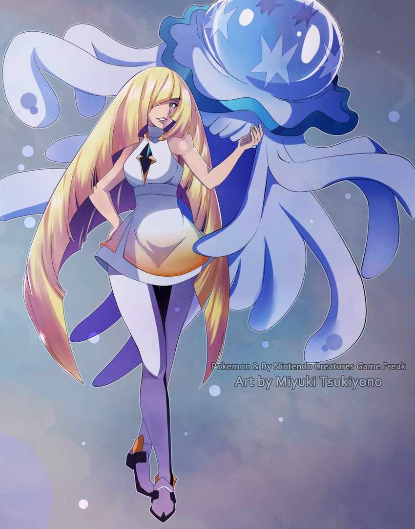 lusamine and nihilego (pokemon and 1 more) drawn by miyuki_tsukiyono