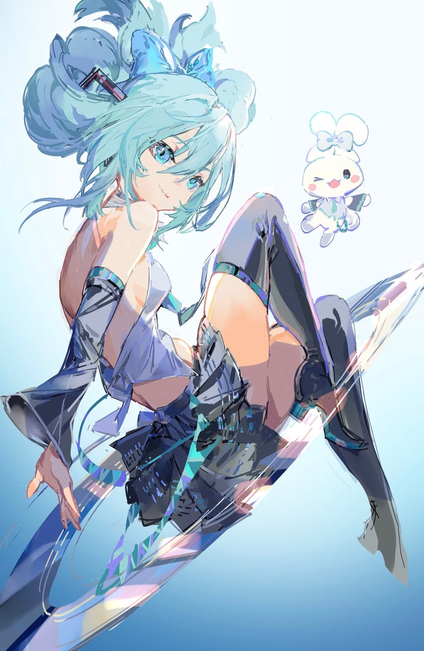 hatsune miku, cinnamoroll, and cinnamiku (vocaloid and 2 more) drawn by messikid
