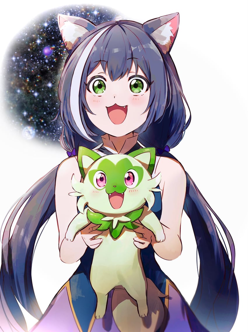 karyl and sprigatito (pokemon and 1 more) drawn by hamachamu