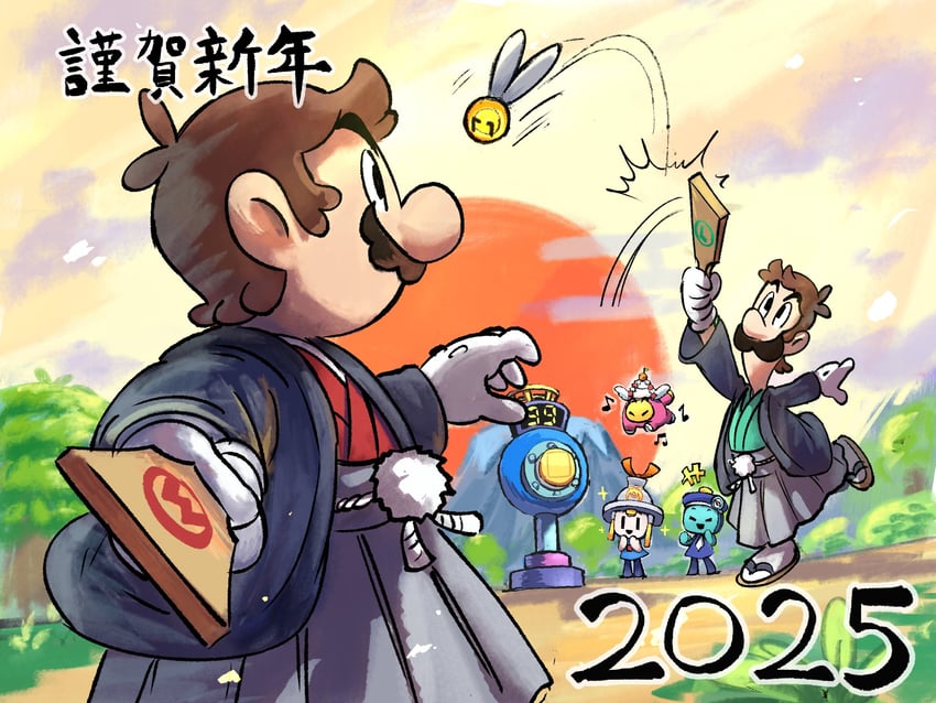 mario, luigi, connie, snoutlet, and arc (mario and 4 more) drawn by ya_mari_6363