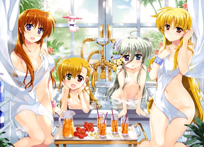 fate testarossa, takamachi nanoha, vivio, einhard stratos, sacred heart, and 1 more (lyrical nanoha and 1 more) drawn by fujima_takuya