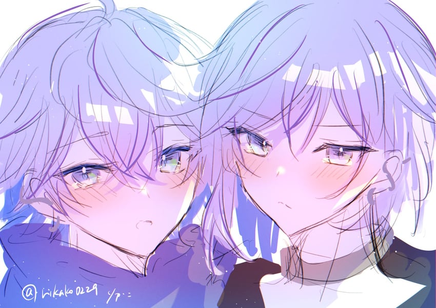 yatonokami kanata and yatonokami nayuta (paradox live) drawn by rikako0229