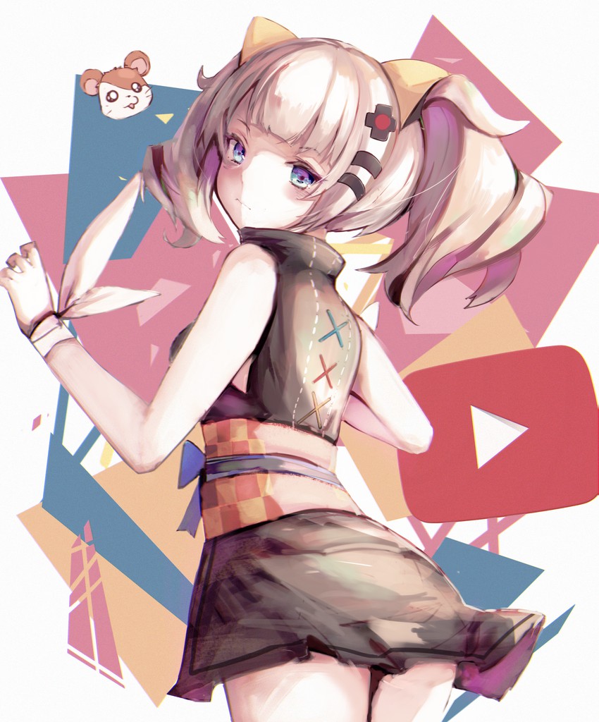 kaguya luna and hamtaro (the moon studio and 2 more) drawn by fantongjun