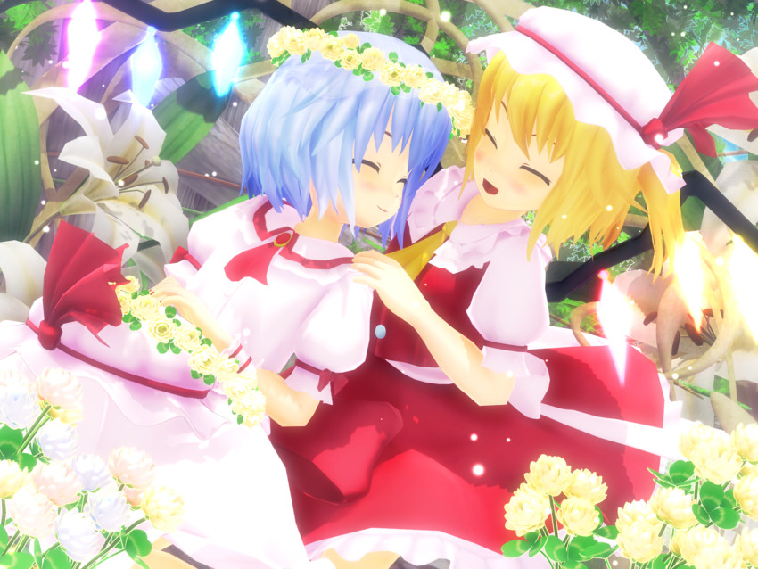 remilia scarlet and flandre scarlet (touhou) drawn by kurogoma_(meganegurasan)