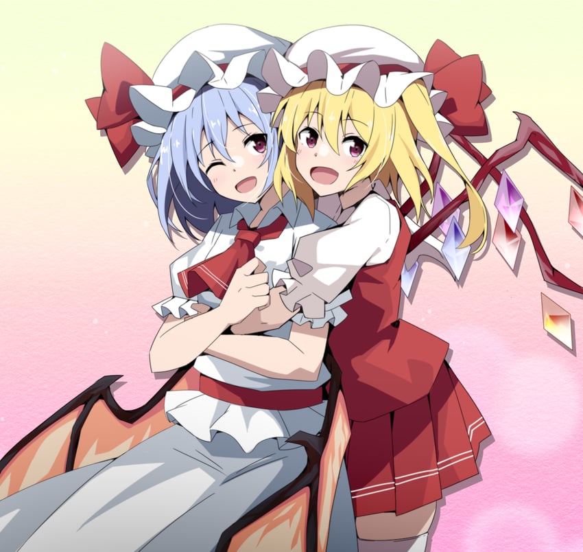remilia scarlet and flandre scarlet (touhou) drawn by to~fuya