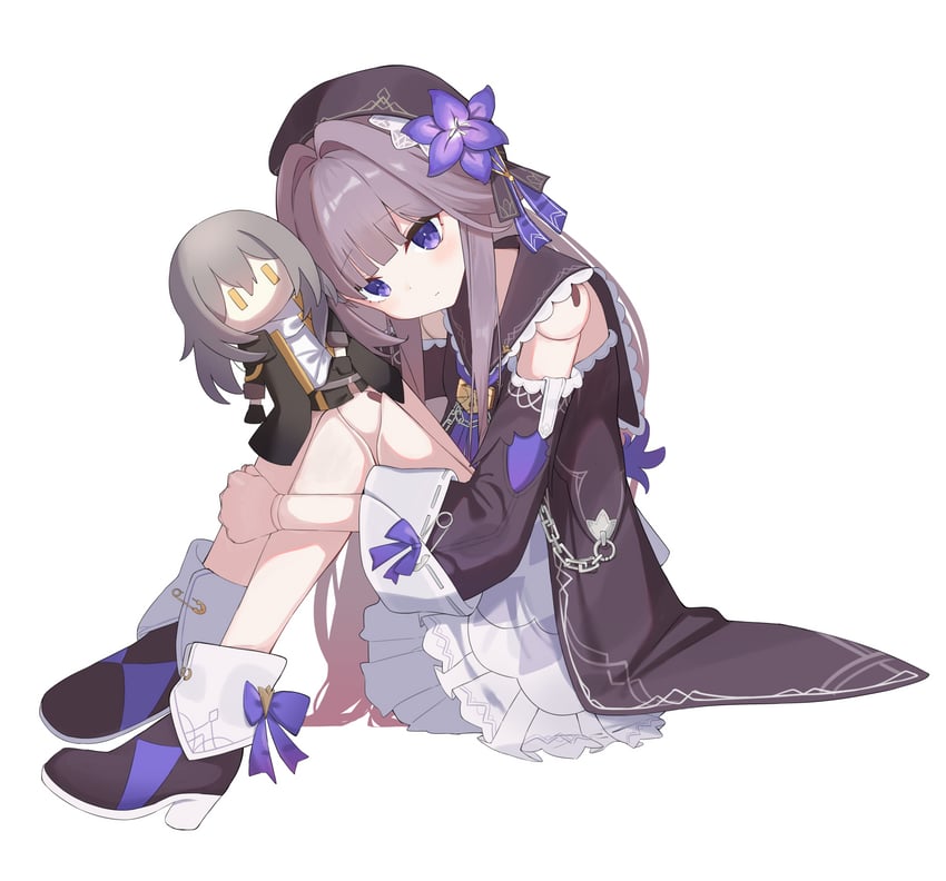 trailblazer, stelle, and herta (honkai and 1 more) drawn by tama_sakura