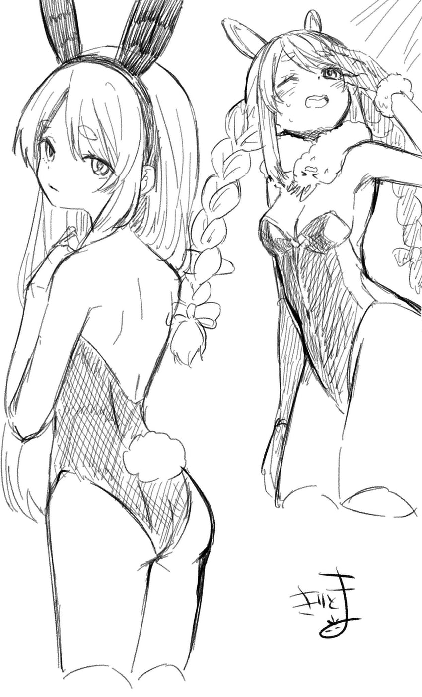 usada pekora and don-chan (hololive) drawn by kiritoma