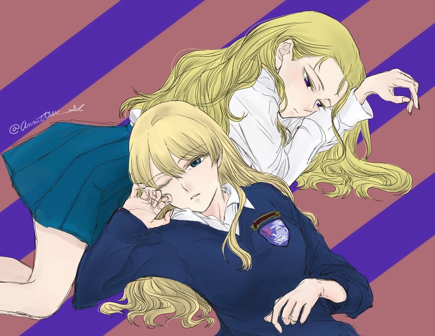 darjeeling and assam (girls und panzer) drawn by anmitsu_sd