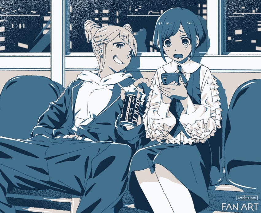 fukurai azami and jasmine (toshi densetsu kaitai center) drawn by zeroji_(motherzero)