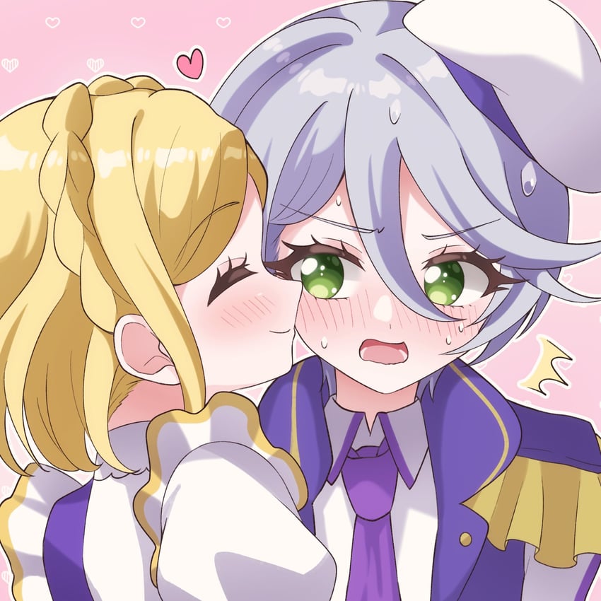 shikyoin hibiki and midorikaze fuwari (pretty series and 1 more) drawn by azuki_(gobi_cutter)