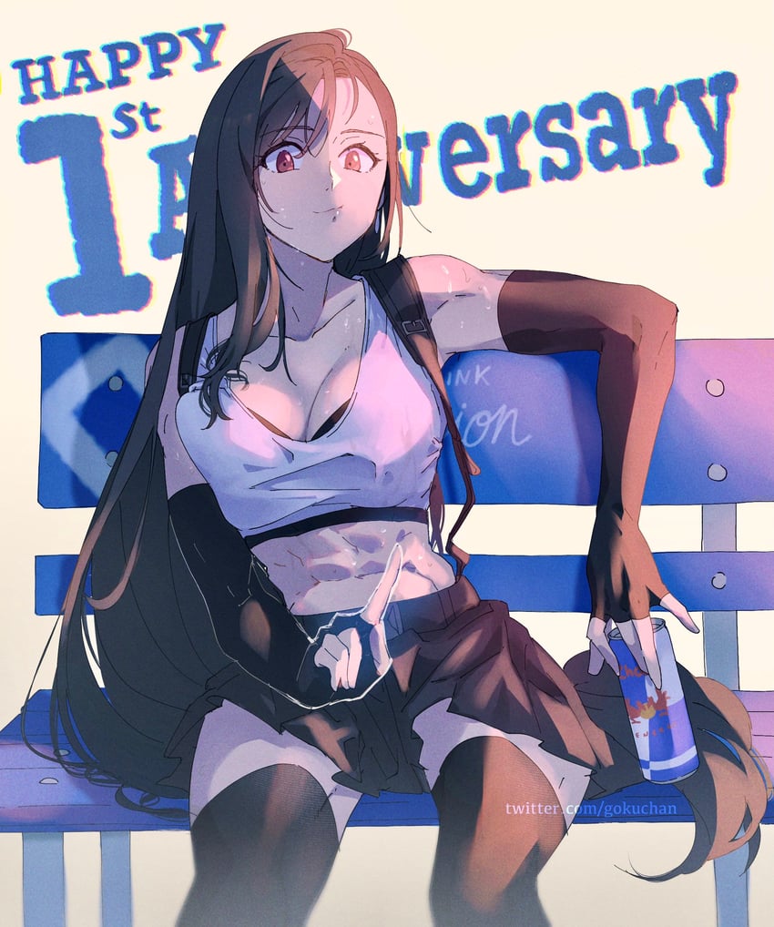 tifa lockhart (final fantasy and 3 more) drawn by goku-chan