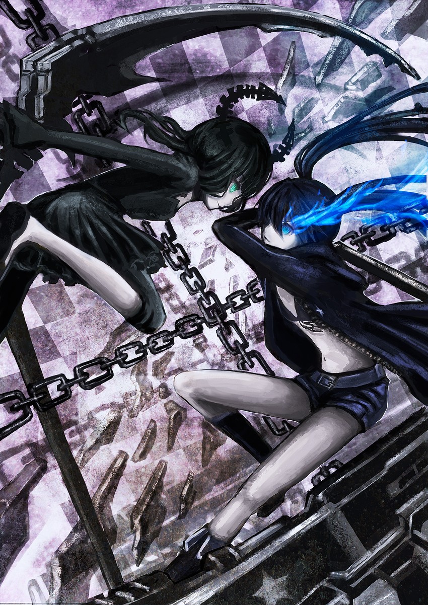 black rock shooter and dead master (black rock shooter) drawn by wacchi30