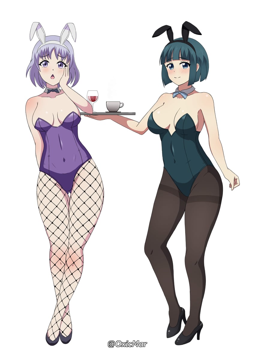 ono shiragiku and souya moemi (megami no cafe terrace) drawn by oxicmar