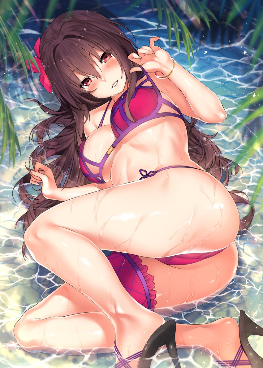 scathach (fate and 1 more) drawn by kawai_(purplrpouni)