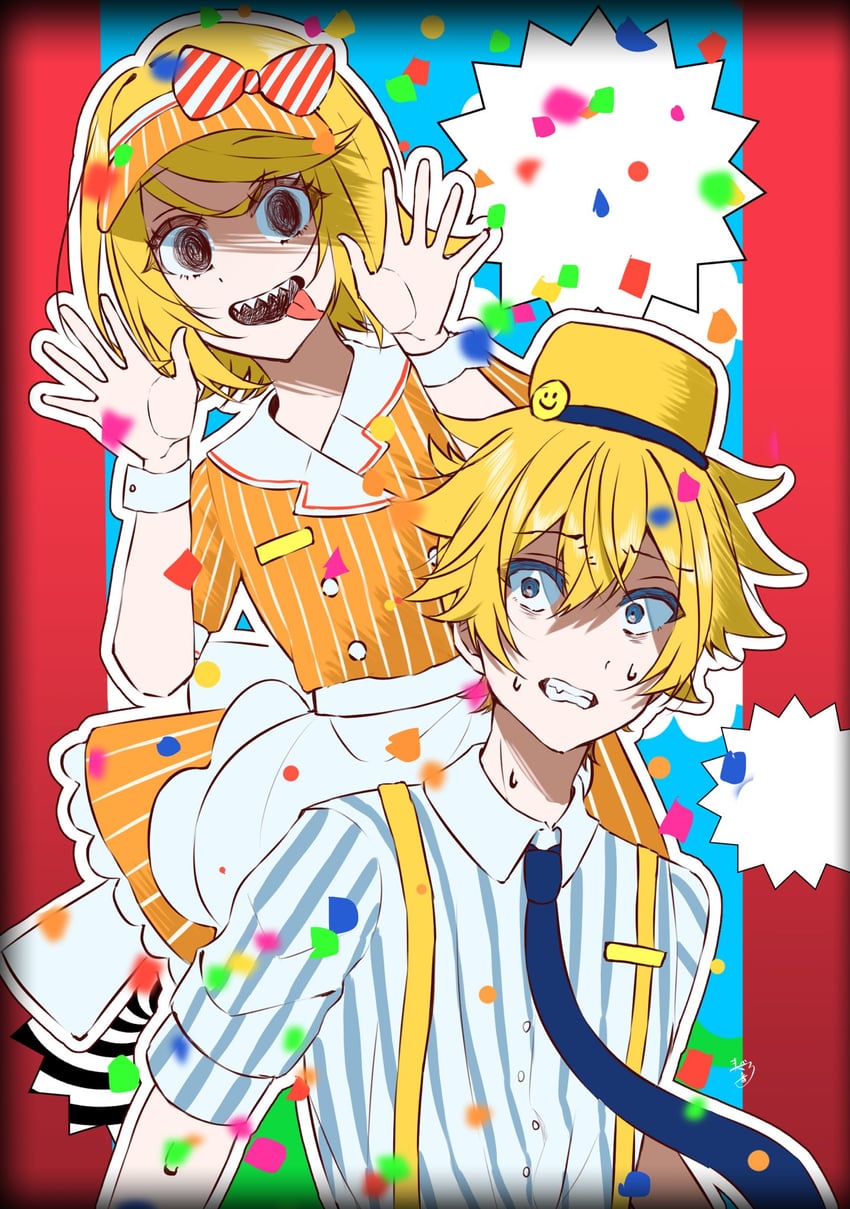 kagamine rin and kagamine len (vocaloid and 1 more) drawn by kagamine0928