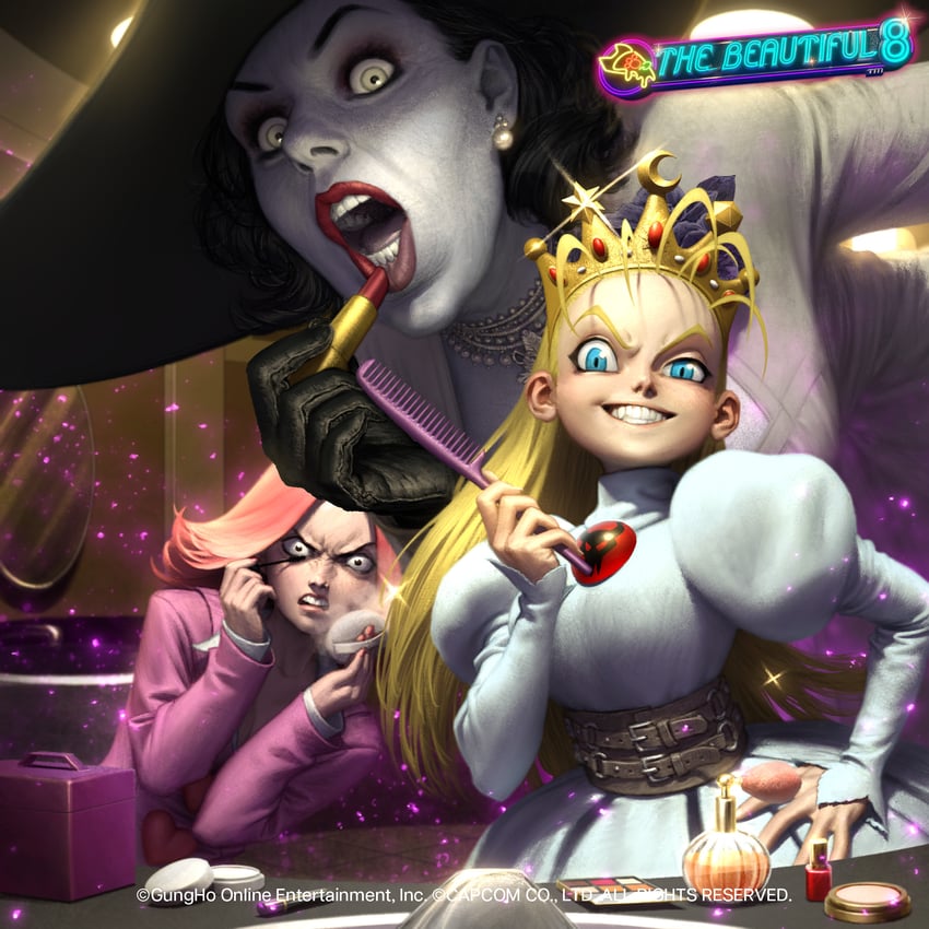 alcina dimitrescu, devilot de deathsatan ix, and april may (ace attorney and 6 more)