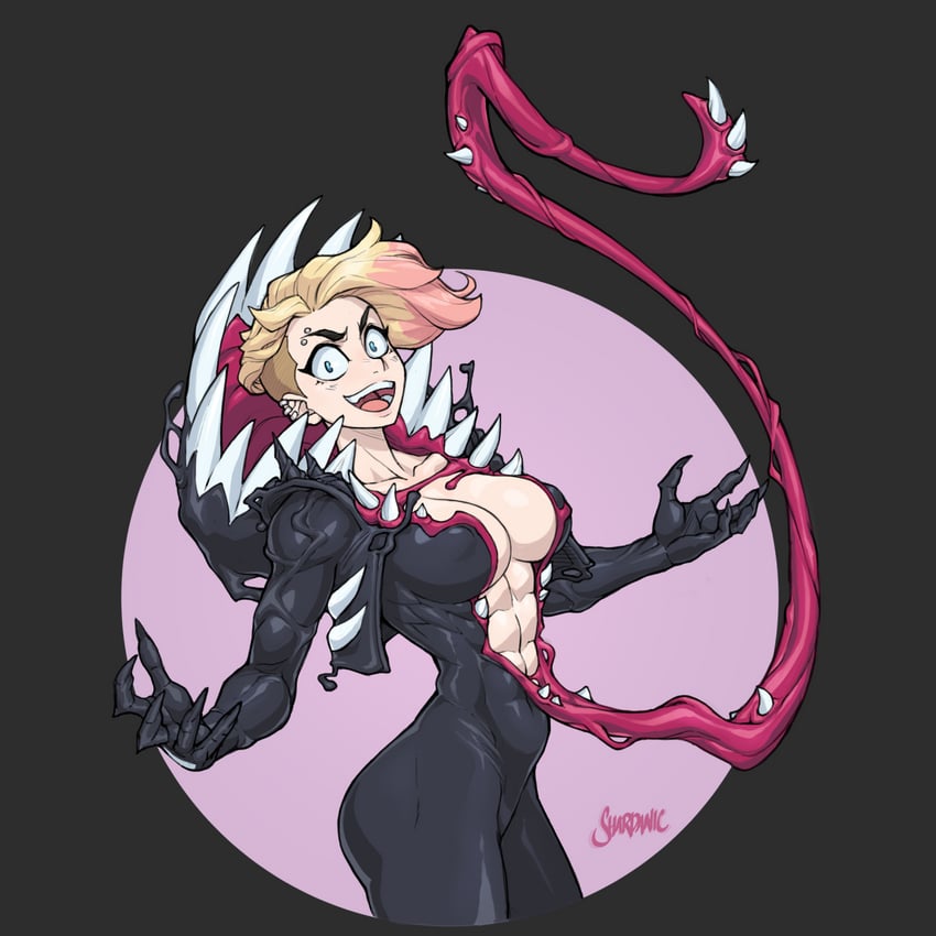 gwen stacy and gwenom (marvel and 3 more) drawn by shardanic
