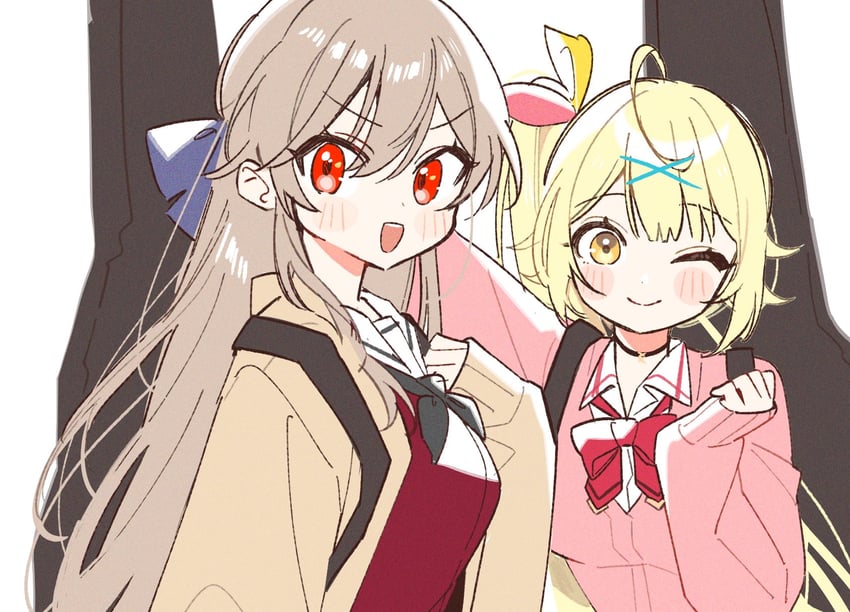 hoshikawa sara and furen e lustario (nijisanji) drawn by 333bong_v