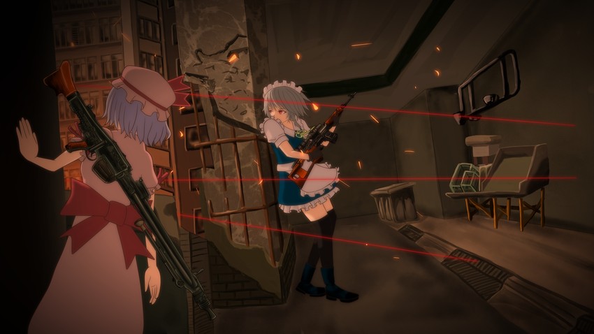 remilia scarlet and izayoi sakuya (touhou) drawn by tomon_(slash0410)