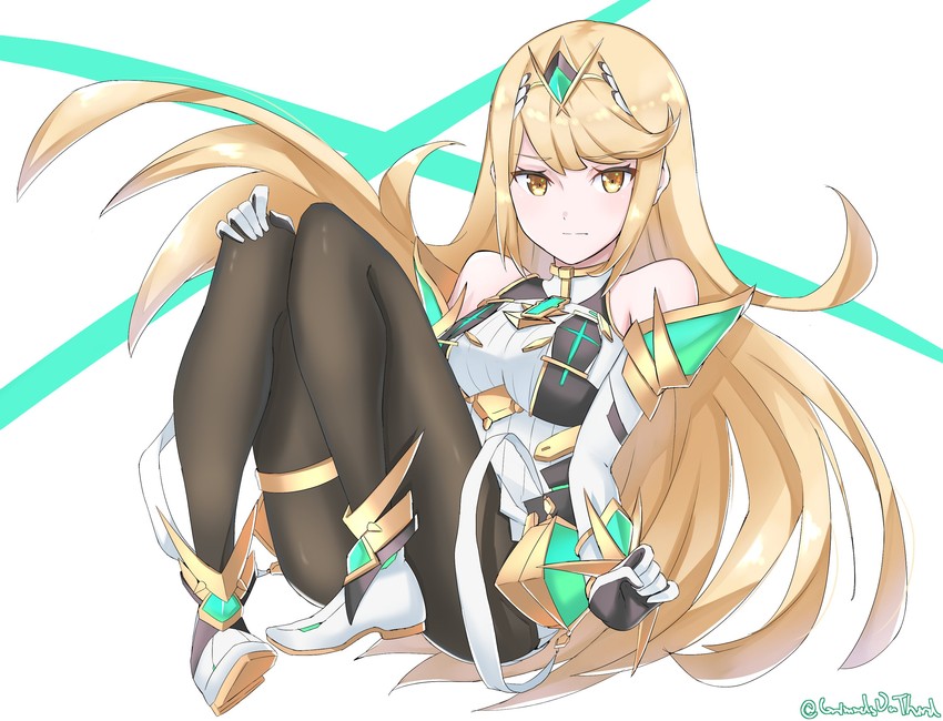 mythra (xenoblade chronicles and 2 more) drawn by grimmelsdathird