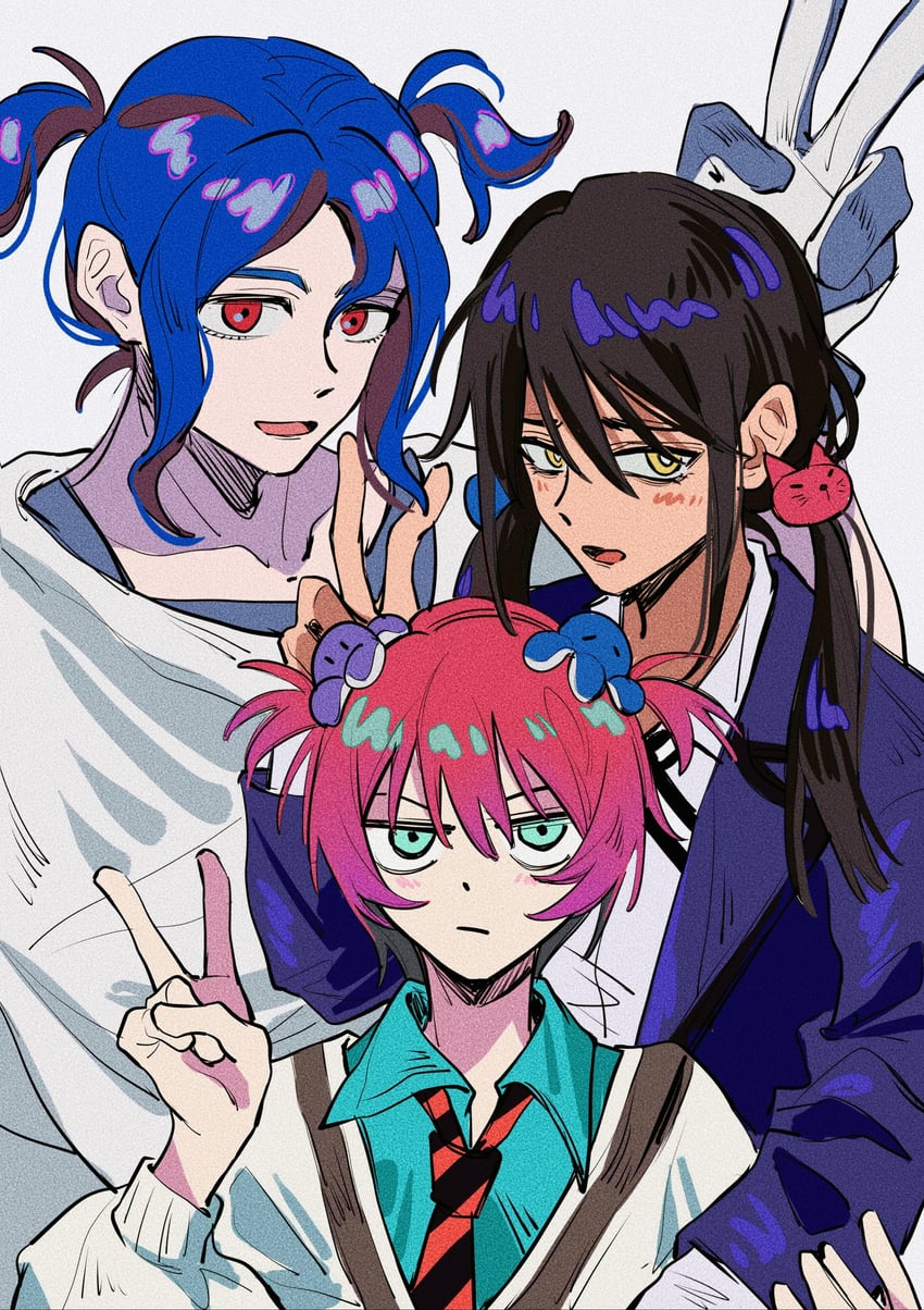 amate yuzuriha, shuji ito, and nyaan (gundam and 1 more) drawn by xianyuling245