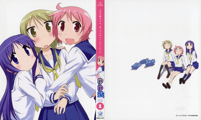 ichii yui, hinata yukari, and nonohara yuzuko (yuyushiki) drawn by tabata_hisayuki
