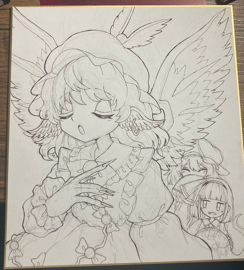 konpaku youmu, saigyouji yuyuko, and mystia lorelei (touhou) drawn by umebitan