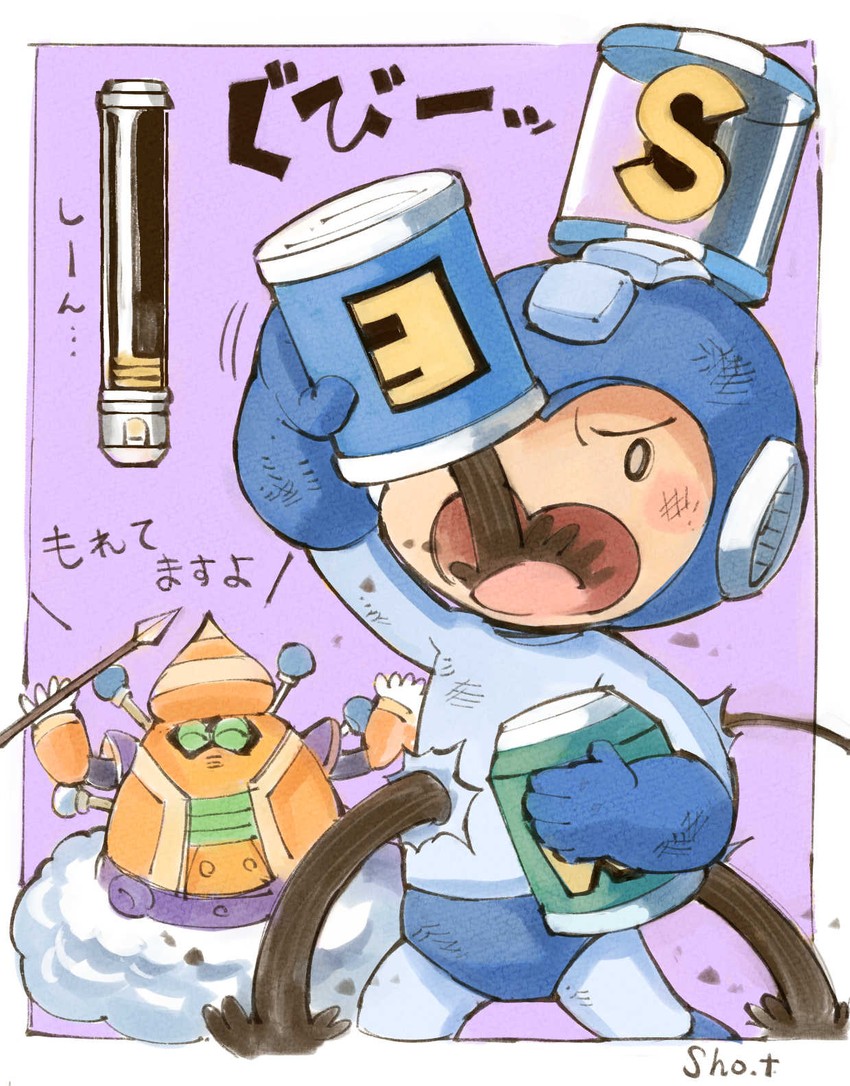 mega man and cloud man (mega man and 1 more) drawn by sho.t