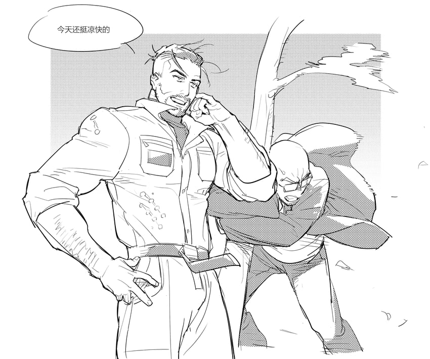 p-3 and char-les (atomic heart) drawn by fukurau