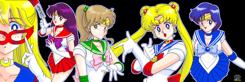 tsukino usagi, sailor moon, mizuno ami, aino minako, hino rei, and 5 more (bishoujo senshi sailor moon and 1 more)