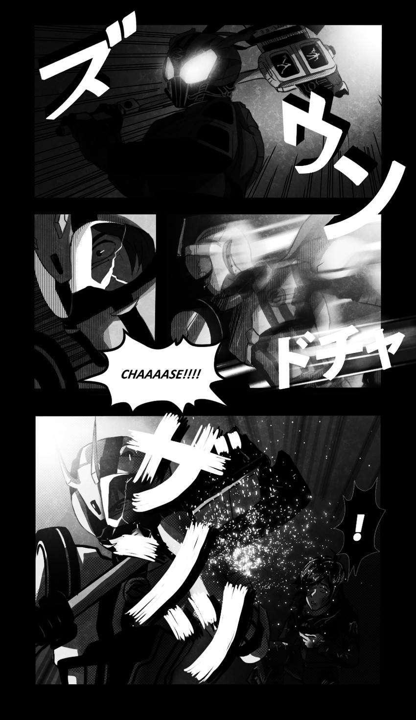 kamen rider mach, chase, shijima gou, gold drive, and banno tenjuurou (kamen rider and 1 more) drawn by breaking_sasuke