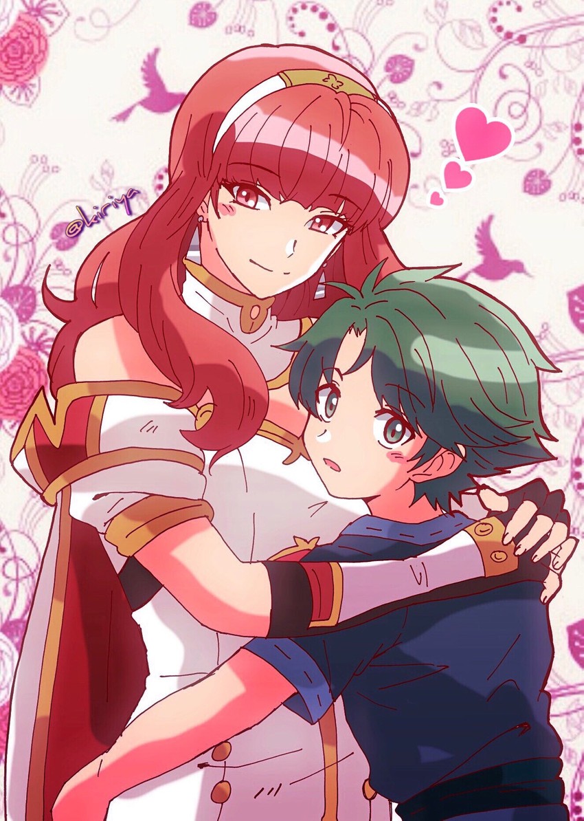 celica and alm (fire emblem and 1 more) drawn by kiriya_(552260)