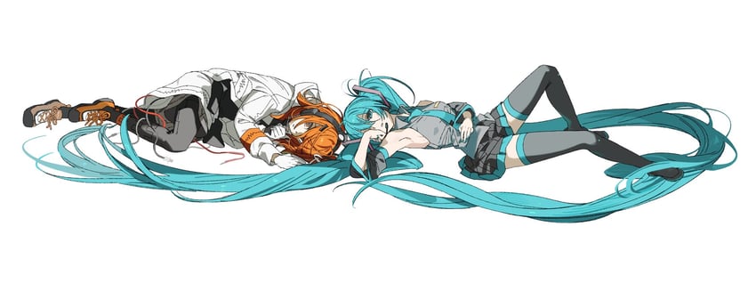hatsune miku and adachi rei (vocaloid and 2 more) drawn by natwjeq
