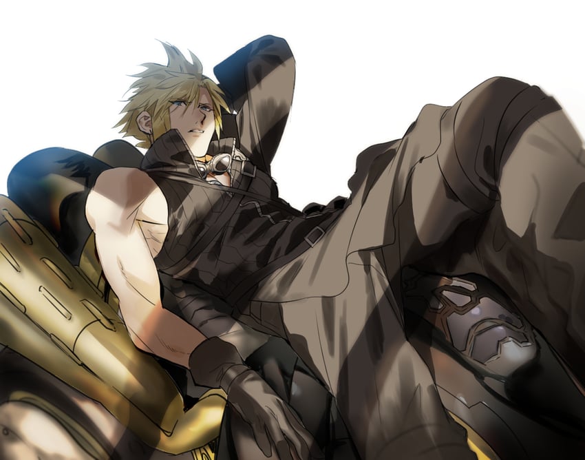 cloud strife (final fantasy and 2 more) drawn by mikuroron